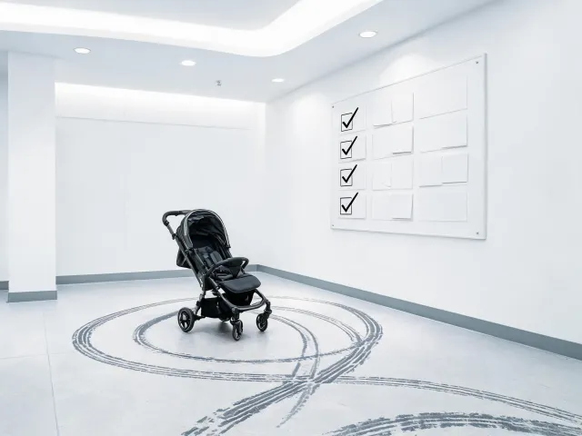 Compact stroller handling bay